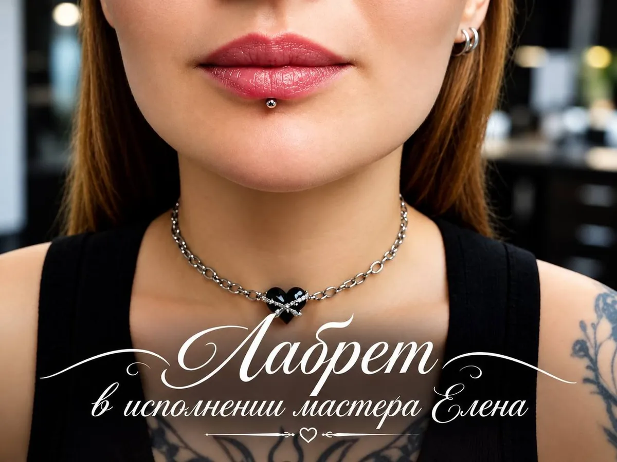 Пирсинг губы: лабрет